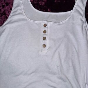 White Women's Button-Front Tank Top